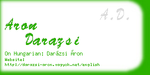 aron darazsi business card