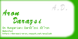 aron darazsi business card